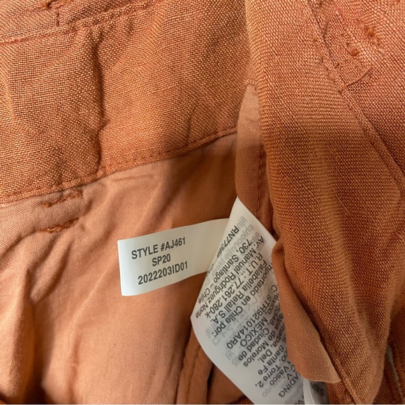 Madewell Orange Linen-Blend Paperbag Pants - Picture 6 of 8